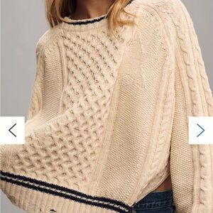 Pilcro Oversize Varsity Cable Sweater